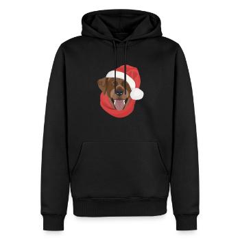 Noël du Labrador - Sweat à capuche Premium bio Homme - noir - Devant - Nico (187cm)