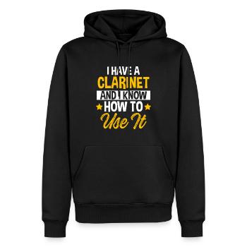 Klarinette musik - Männer Premium Bio Hoodie - Schwarz - Vorne - Nico (187cm)