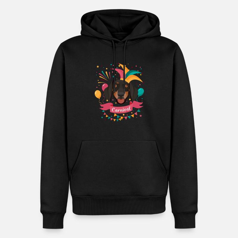 Carnaval de teckels Carnaval - Sweat à capuche Premium bio Homme - noir