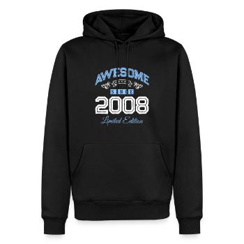 2008 awesome since - Männer Premium Bio Hoodie - Schwarz - Vorne - Nico (187cm)