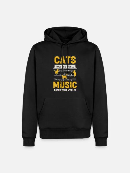 Kätzchen Musikinstrument - Männer Premium Bio Hoodie - Schwarz