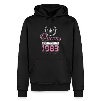 Queens born in 1983 - Männer Premium Bio Hoodie - Schwarz - Vorne - Nico (187cm)