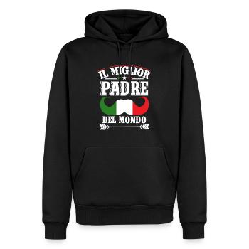 Vatertag Italienisch Papa - Männer Premium Bio Hoodie - Schwarz - Vorne - Nico (187cm)