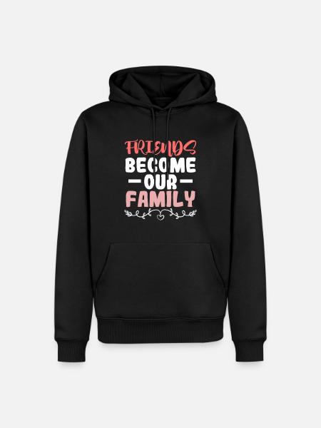 freunde werden familie - Männer Premium Bio Hoodie - Schwarz