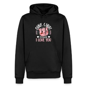 Porcelet Porcelet - Sweat à capuche Premium bio Homme - noir - Devant - Nico (187cm)