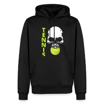 tennis / Tennis / Tennis spieler / Tennis Spielen - Männer Premium Bio Hoodie - Schwarz - Vorne - Nico (187cm)