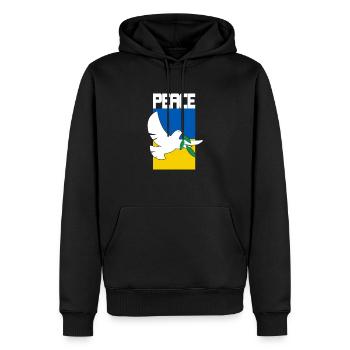Ukraine Flagge Frieden Geschenkidee - Männer Premium Bio Hoodie - Schwarz - Vorne - Nico (187cm)