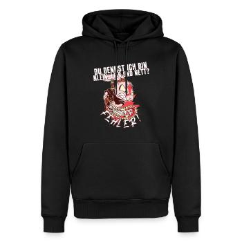 Du denkst ich bin klein lieb und nett Böse Fehler - Männer Premium Bio Hoodie - Schwarz - Vorne - Nico (187cm)