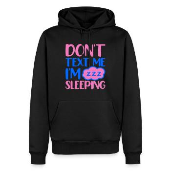 pas de message je dors - Sweat à capuche Premium bio Homme - noir - Devant - Nico (187cm)
