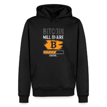 bitcoin Millionnaire - Sweat à capuche Premium bio Homme - noir - Devant - Nico (187cm)
