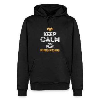 keep calm ping pong - Männer Premium Bio Hoodie - Schwarz - Vorne - Nico (187cm)