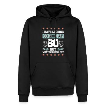 60 jahre alt birthday - Männer Premium Bio Hoodie - Schwarz - Vorne - Nico (187cm)