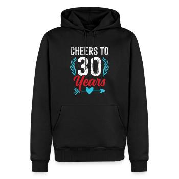 30 jahre birthday - Männer Premium Bio Hoodie - Schwarz - Vorne - Nico (187cm)