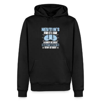 Newtons erstes Gesetz Astrologie Physiker - Männer Premium Bio Hoodie - Schwarz - Vorne - Nico (187cm)