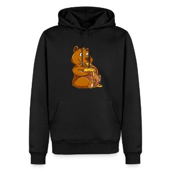 Brown Bear Bear Honey - Men’s Premium Organic Hoodie - black - Front - Nico (187cm)