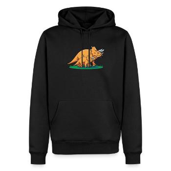 Dinosaurier Triceratops Lustiger Dino - Männer Premium Bio Hoodie - Schwarz - Vorne - Nico (187cm)