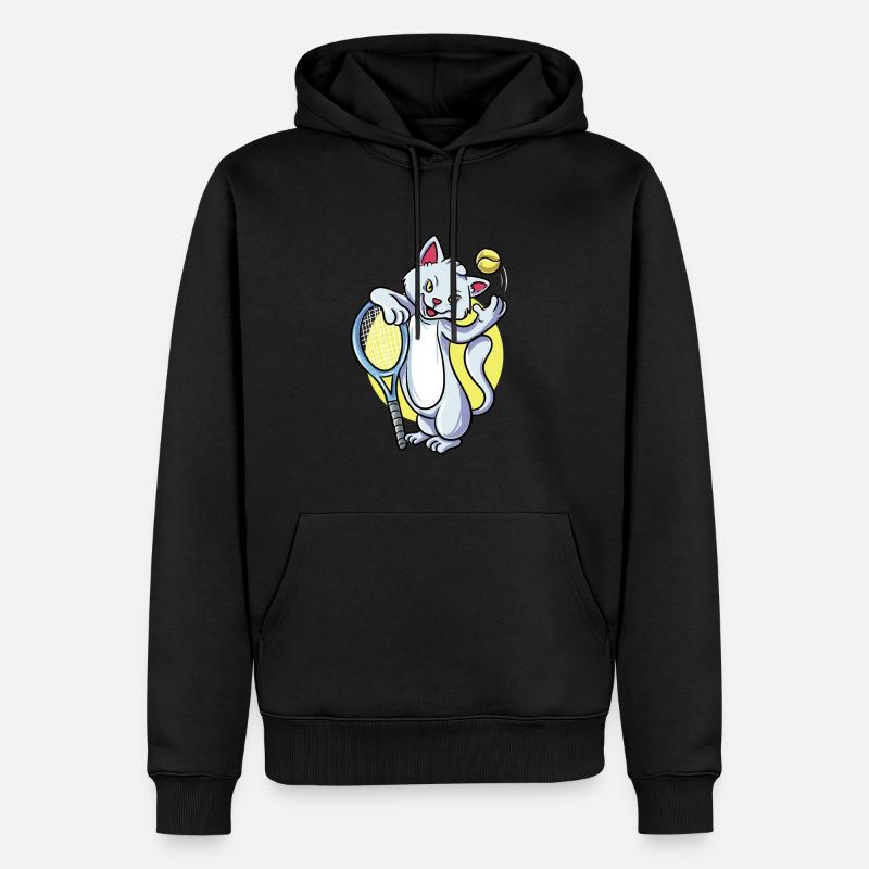 Chat de tennis - Sweat à capuche Premium bio Homme - noir