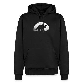 Dinosaurier Mond Triceratops Dino Paläontologie - Männer Premium Bio Hoodie - Schwarz - Vorne - Nico (187cm)