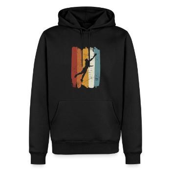 Rétro vintage Ultimate Frisbee - Sweat à capuche Premium bio Homme - noir - Devant - Nico (187cm)