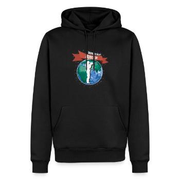 Huntress, Urbain & Lifestyle - Sweat à capuche Premium bio Homme - noir - Devant - Nico (187cm)