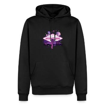 Huntress, Urbain & Lifestyle - Sweat à capuche Premium bio Homme - noir - Devant - Nico (187cm)