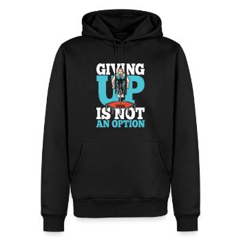 Giving Up Is Not An Option für eine Jumperin - Männer Premium Bio Hoodie - Schwarz - Vorne - Nico (187cm)