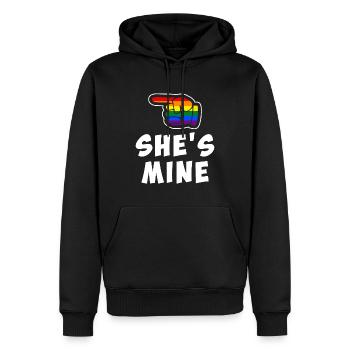 Elle est à moi | Fierté LGBT - Sweat à capuche Premium bio Homme - noir - Devant - Nico (187cm)