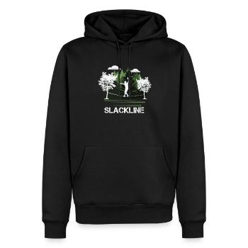 Slackline, Balance Sport - Sweat à capuche Premium bio Homme - noir - Devant - Nico (187cm)