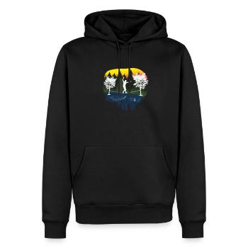 Slackline, Balance Sport - Sweat à capuche Premium bio Homme - noir - Devant - Nico (187cm)