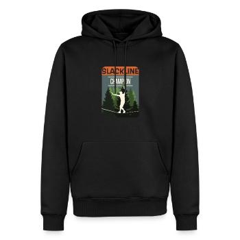 Slackline, Balance Sport - Männer Premium Bio Hoodie - Schwarz - Vorne - Nico (187cm)