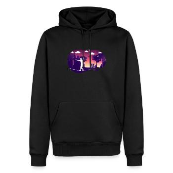 Slackline, Urbain, Lifestyle & City - Sweat à capuche Premium bio Homme - noir - Devant - Nico (187cm)