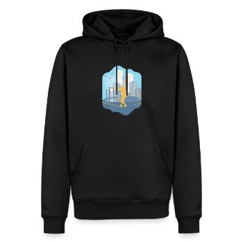Slackline, Urbain, Lifestyle & City - Sweat à capuche Premium bio Homme - noir - Devant - Nico (187cm)