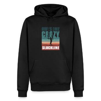 Slackline rétro vintage - Sweat à capuche Premium bio Homme - noir - Devant - Nico (187cm)