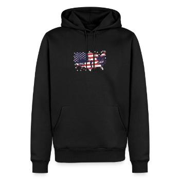 American Flag Slackline - Men’s Premium Organic Hoodie - black - Front - Nico (187cm)