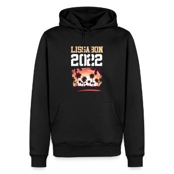 Lissabon 2022 - Männer Premium Bio Hoodie - Schwarz - Vorne - Nico (187cm)