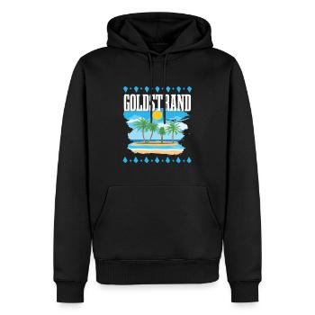 Golden Sands - Men’s Premium Organic Hoodie - black - Front - Nico (187cm)