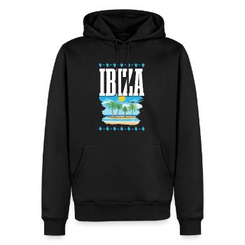 Ibiza - Sweat à capuche Premium bio Homme - noir - Devant - Nico (187cm)
