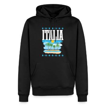 Italia - Sweat à capuche Premium bio Homme - noir - Devant - Nico (187cm)