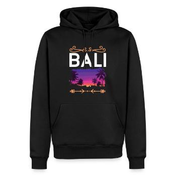 Bali - Männer Premium Bio Hoodie - Schwarz - Vorne - Nico (187cm)