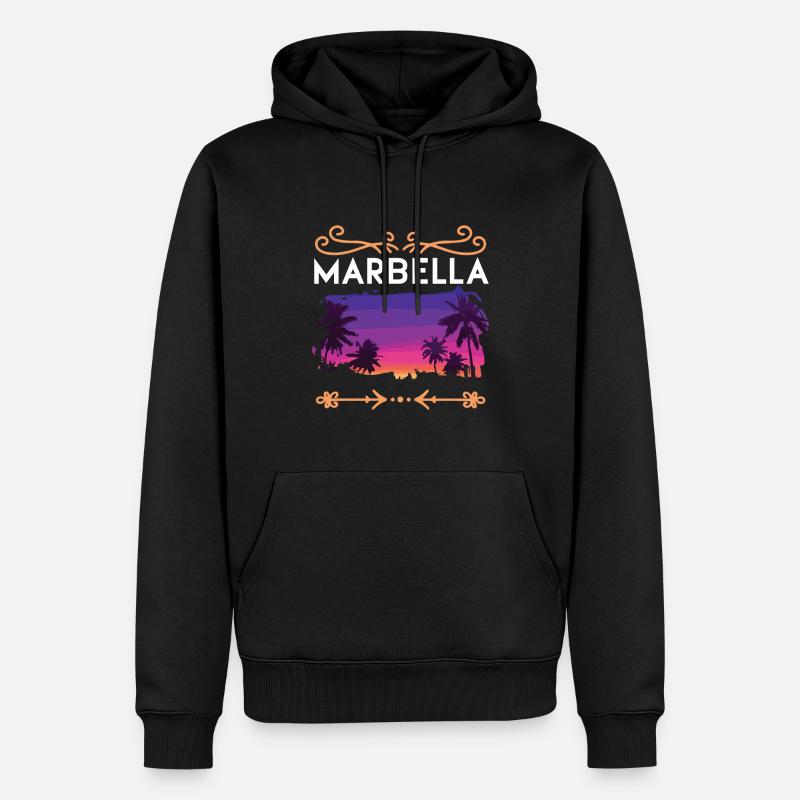 Marbella - Sweat à capuche Premium bio Homme - noir