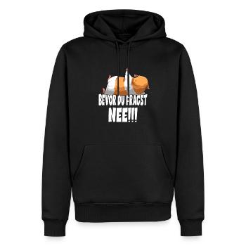 Bevor Du Fragst Nee Meerschweinchen - Männer Premium Bio Hoodie - Schwarz - Vorne - Nico (187cm)