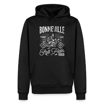 Bonneville Salt Flats Moto Racing Vintage - Sweat à capuche Premium bio Homme - noir - Devant - Nico (187cm)