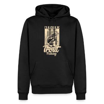 Je préfère pêcher la truite pêcheur à la pêche à la ligne - Sweat à capuche Premium bio Homme - noir - Devant - Nico (187cm)