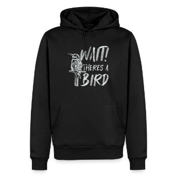 Attendez qu’il y ait un oiseau drôle d’observation des oiseaux Bird watching - Sweat à capuche Premium bio Homme - noir - Devant - Nico (187cm)