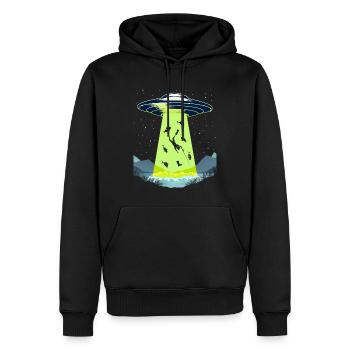 Lustiges Angeln UFO Alien Fischer See Angeln - Männer Premium Bio Hoodie - Schwarz - Vorne - Nico (187cm)