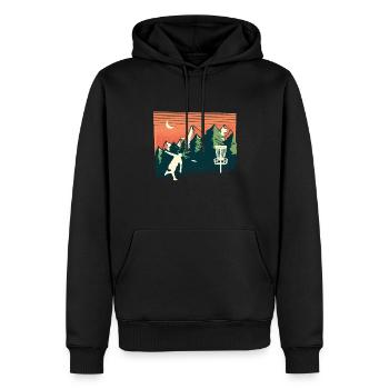 Tendance Sport Disc Golf, Nature, Geometry Design - Sweat à capuche Premium bio Homme - noir - Devant - Nico (187cm)