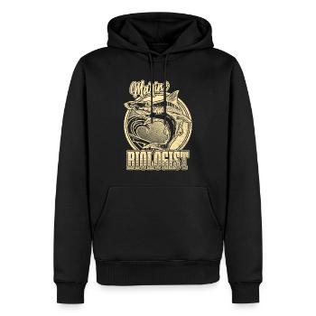 Biologiste marin Requin-marteau Biologie marine - Sweat à capuche Premium bio Homme - noir - Devant - Nico (187cm)