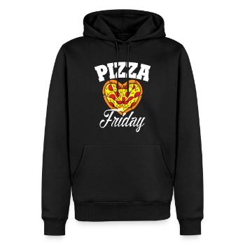 Lustige Pizza Freitag Pizza Party Food Lovers - Männer Premium Bio Hoodie - Schwarz - Vorne - Nico (187cm)