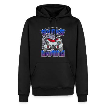 Blue Tongue Skink Lizard Propriétaire & Gaming Retro Game - Sweat à capuche Premium bio Homme - noir - Devant - Nico (187cm)