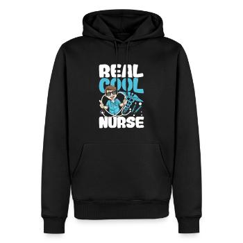 Real Cool Nurse für eine Pflegefachkraft - Männer Premium Bio Hoodie - Schwarz - Vorne - Nico (187cm)